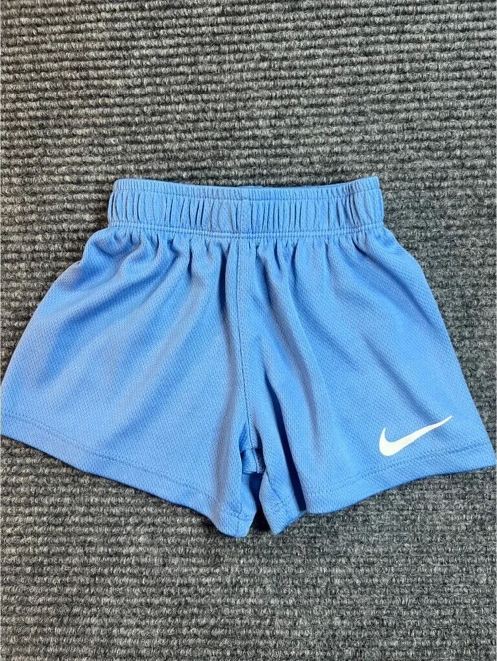 Nike Baby Boy 12M Blue Shorts and Multicolor Logo Baby Blue T-Shirt Set